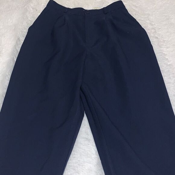 Vintage Navy High Waist Trouser Pants Size 12 Average - Picture 1 of 11